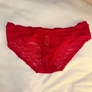 Victoria's Secret Vibrant Red Lace Panties